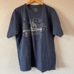 Sundance Men's Navy Blue Nautical Ship Parts Cotton Graphic T-Shirt Size X-Large